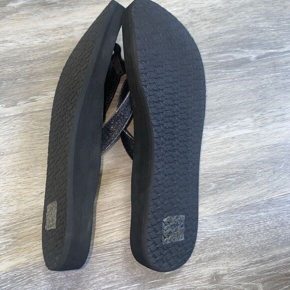 Reef Cushion Black Soft Rubber Insoles Flip Flops Women's sz 11 - Picture 8 of 10